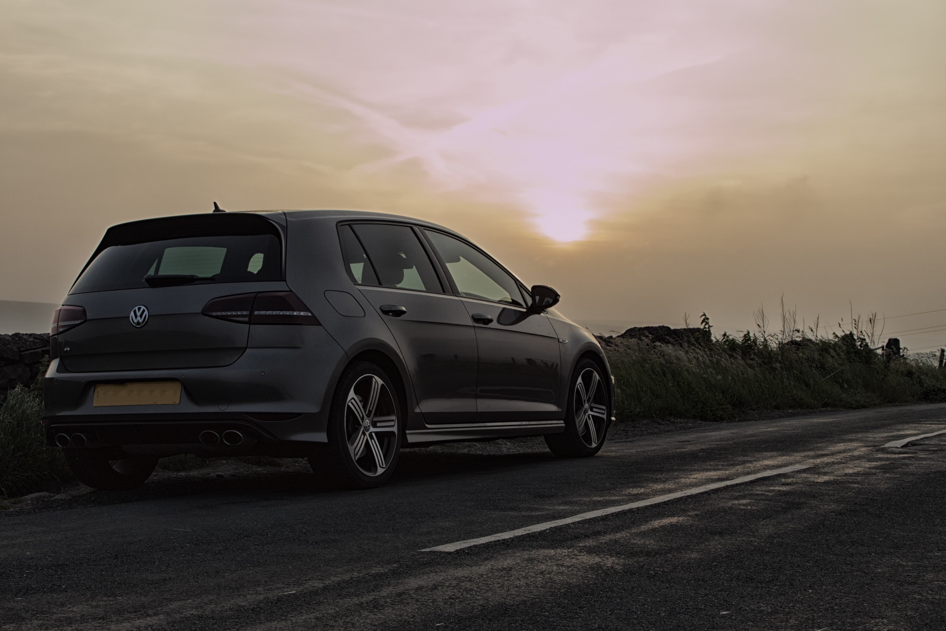 VW golf parked on the road